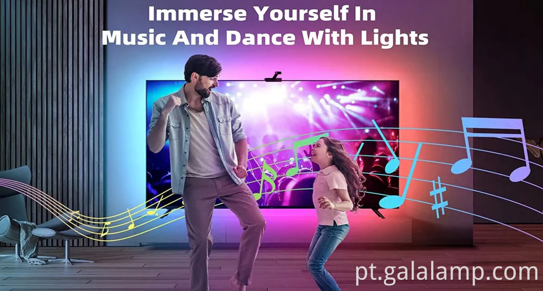 Kit de retroiluminação LED para caixa de sincronização e TV, tiras de iluminação ambiente de imersão para computador/TV/captura inteligente de luzes ambientais de 65 polegadas